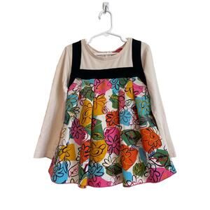 Onekid long sleeve floral dress colorful knit casual y2k stretchy Size 6 girls